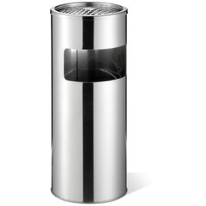 Durable Aschenbecher 337323, silber, für Outdoor, 2in1, Aschenbecher & Mülleimer aus Edelstahl, 26 x 62cm, 17 L
