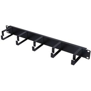 Extralink Rangierpanel EX.8680, Metall, schwarz, 19 Zoll (483 mm), mit 5 Kabelführungsbügeln, 1HE