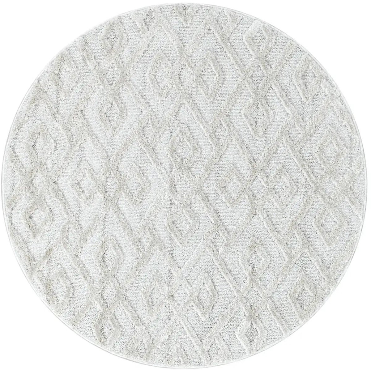 Rond Scandinavisch Vloerkleed Pisa Labyrint Crème Polypropyleen