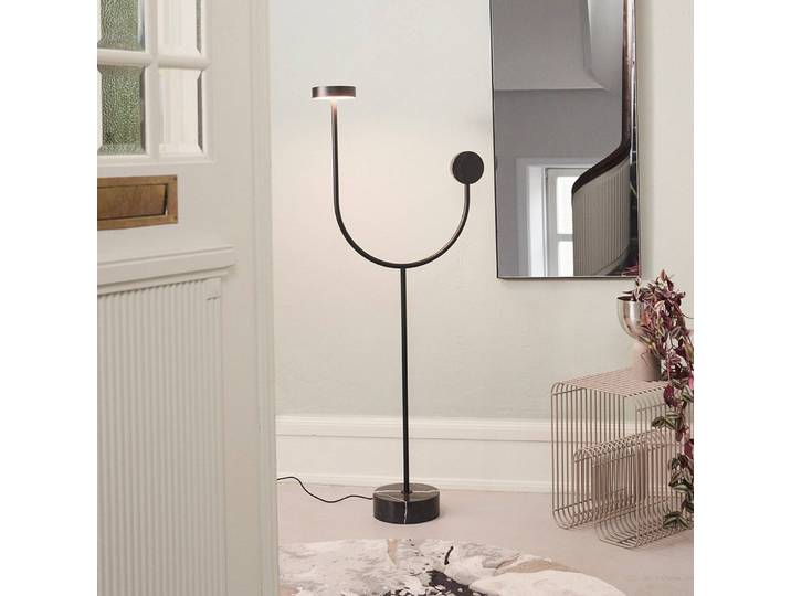 Design vloerlamp Grasil, zwart, Woon-/ Eetkamer, metaal, Design, vloerlamp