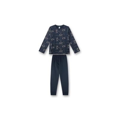 Schlafanzug SANETTA "Pyjama Pyjama Teens lang Game Zone", Jungen, Gr. 188, blau (dunkelblau), Obermaterial: 100% Baumwolle CO., Homewear-Sets Schlafanzug
