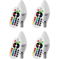 4x RGB LED Kerzen Leuchtmittel 3,5W E14 FERNBEDIENUNG 320 Lumen Farbwechsel Lampen dimmbar