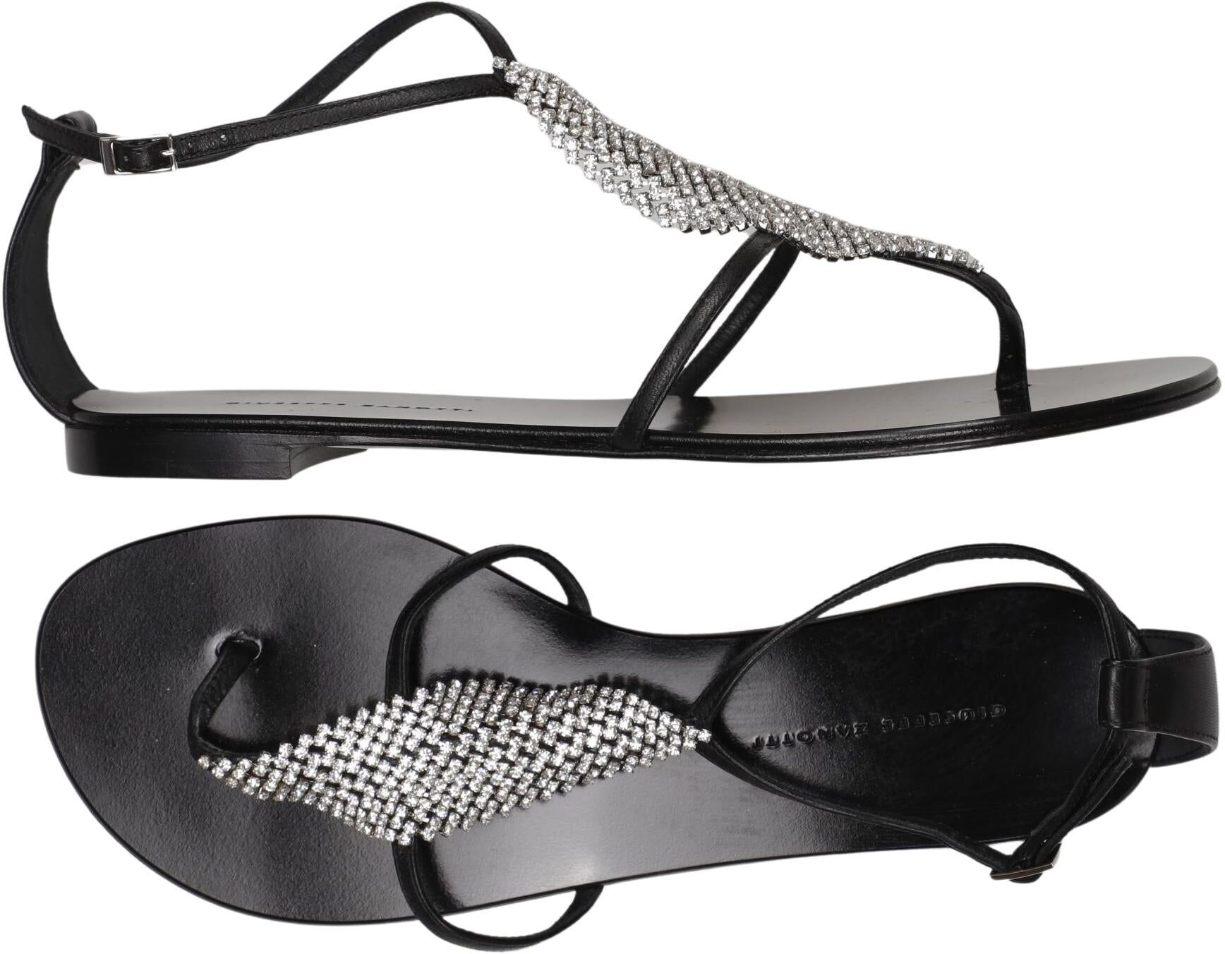 Giuseppe Zanotti Damen Sandalen, Schwarz, Gr. EU 37.5, Leder - Second Hand