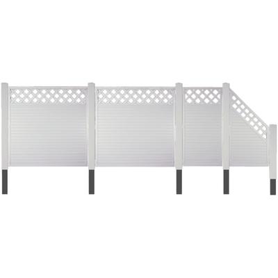 Sichtschutzelement TETZNER & JENTZSCH "LANGLEY 1", weiß, H:180cm, Aluminium, Polyvinylchlorid (PVC), Zaunelemente, Nie wieder streichen. Weiße PVC-Kunststoffzäune