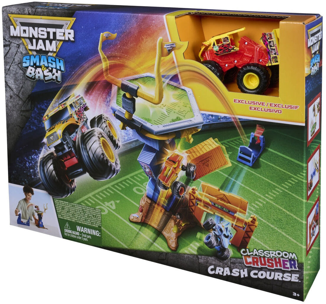 Monster Jam Smash ; Bash Crash Course 1:64 Playset with Monster Truck for Kids - 1:64 Scale - Spin Master