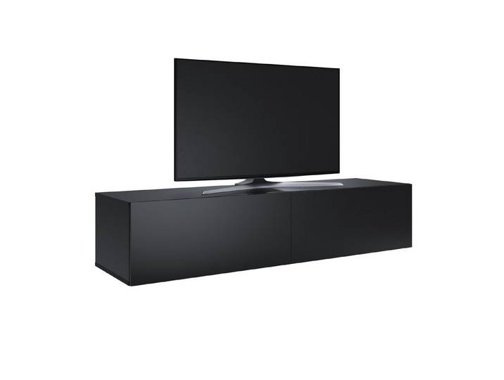 SONNI Lowboard Breite 140/160/180cm,TV Board,Hängend,Hochglanz,Weiß/schwarz, Belastbarkeit:20kg