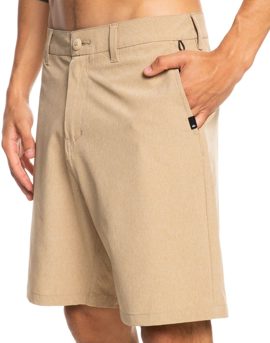 Badeshorts QUIKSILVER "Union Heather 19", Herren, Gr. 34L, US-Größen, braun (plage), Polyester, Badehosen Badeshorts