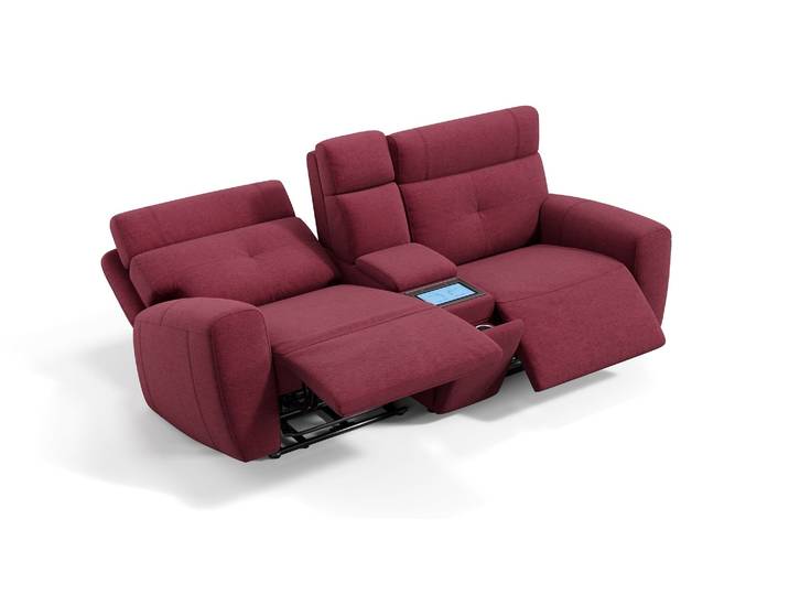 Kinosofa LEVANTO 2er Stoff Heimkino Sofa Fernsehsofa Kinosessel Sitzheizung Stoffcouch