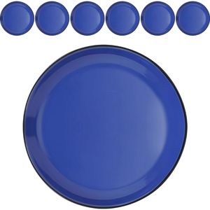 Miamio Teller Le Papillon, Speiseteller, Keramik, rund, Ø 21 cm, schwarz / blau, 6 Stück