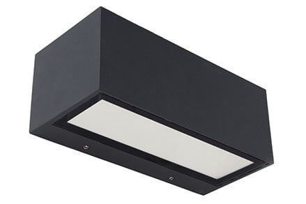 Lutec Gemini Wandlamp voor buiten grijs aluminium en glas IP54