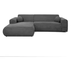 ECKSOFA Puerto, ohne Schlaffunktion, Dunkelgrau, links