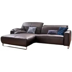 ECKSOFA YORK Dunkelbraun Leder