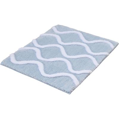Badematte KLEINE WOLKE "Piana, Badvorleger, Badezimmer Teppich", blau (stahlblau), H:23mm, Polyester, Badematten, Badematte, Badteppich, modernes Wellen 3D-Design