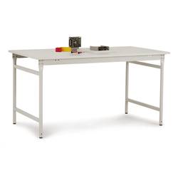Manuflex BB3019.7035 Beistelltisch BASIS stationär 1000x600x780 mm, Platte PVC weißgrau RAL 7035 lichtgrau Lichtgrau