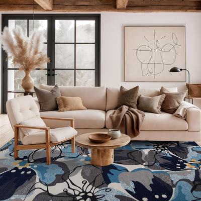 World Rug Gallery Modern Floral Non-Slip Area Rug