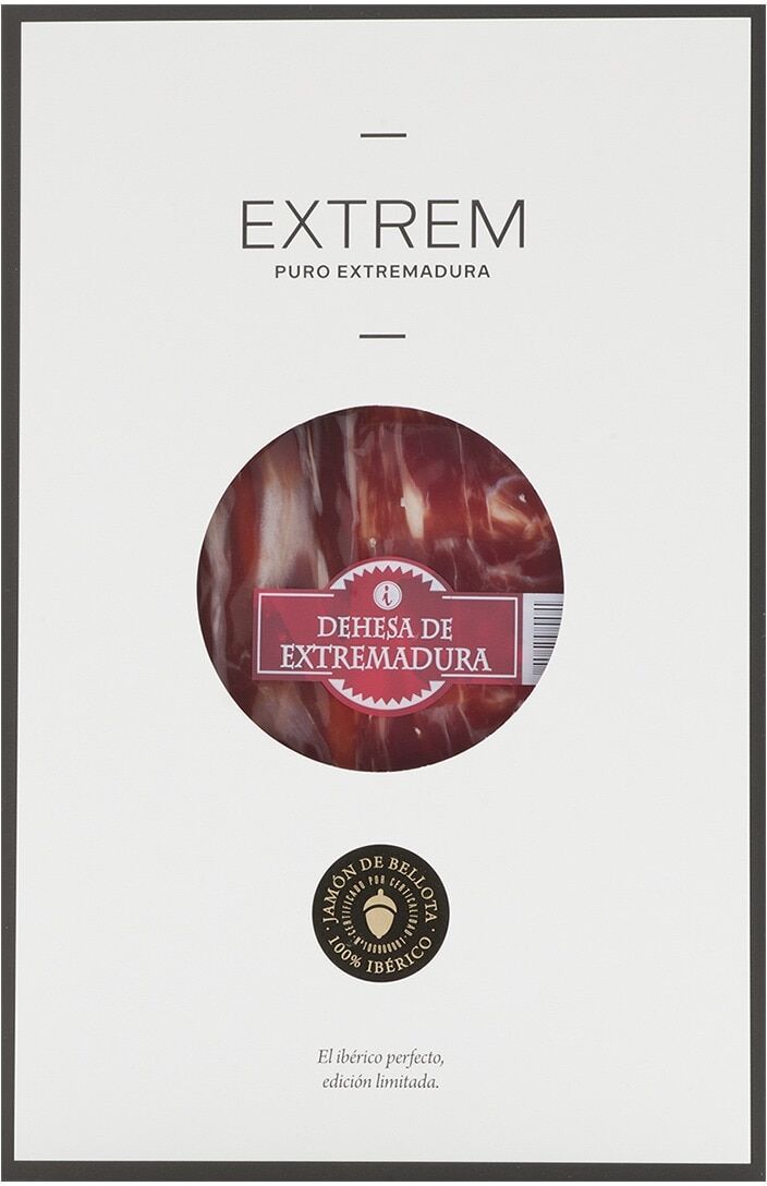 Extrem Puro Extremadura Jamón de bellota 100% Ibérico loncheado DO Dehesa de Extremadura .