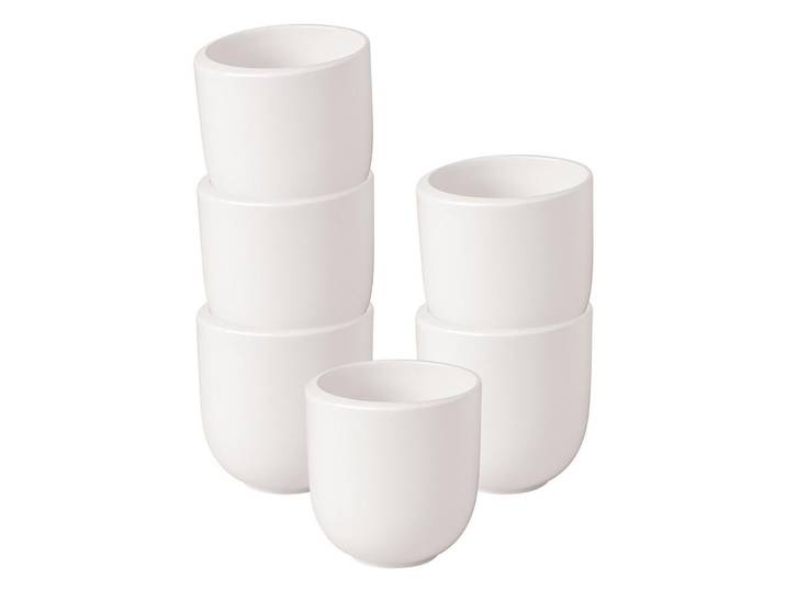Villeroy & Boch Kaffeebecher NewMoon weiß 320 ml 6er Set, Weiß, Keramik, Geschirr, Tassen, Kaffeebecher