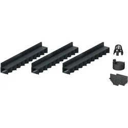 3x1m ACO Self® Hexaline 2.0 Entwässerungsrinne mit Schlitzaufsatz Kunststoff + Ablauf Vertikal