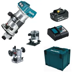 Makita Akku-Multifunktionsfräse DRT50ZJX2 18V + DC18RC + Akku 3,0 Ah BL1830B