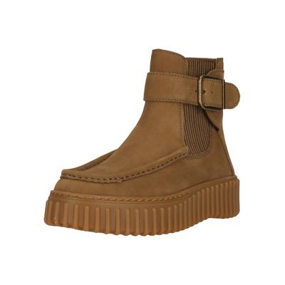 Stiefel CLARKS "Torhill Buckle", Damen, Gr. 37, braun, Leder, Schuhe Stiefel, mit verstellbarer Schnalle