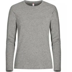 CLIQUE Premium Fashion Langarmshirt Damen 95 - grau meliert S