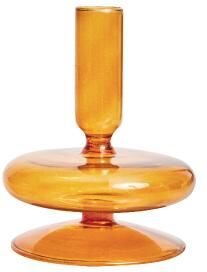 Inspire Daily Merch Glass Candlesticks For Home Wedding Table Floriddle Taper Candle Holders Glass Vase Bookshelf Candle Stand orange