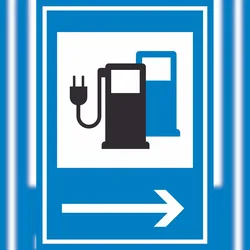 HB-Druck Stromtankstelle 365-65 Pfeil rechts Symbol A3 (297x420mm) Schild