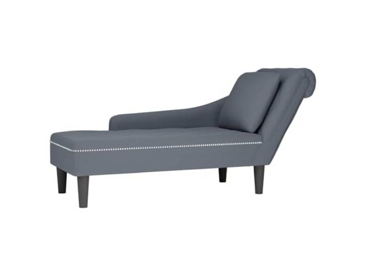 Langer Sessel, Velours, Dunkelgrau, mit Lendenkissen und Knöpfen Weicher Samtstoff, widerstandsfähiger Schaumstoff, gepolstertes Design, vielseitig, Wohnzimmer, Schlafzimmer, Büro
