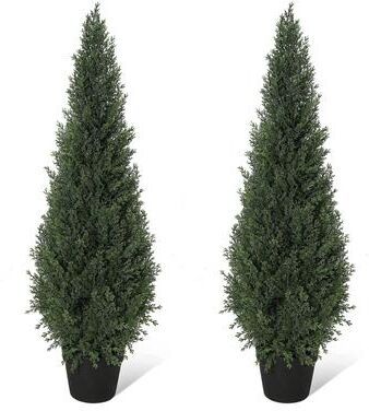 Yun 3FT/4FT/5FT Artificial Trees,Fake Cedar Topiary Tree Outdor,1pack or 2pack