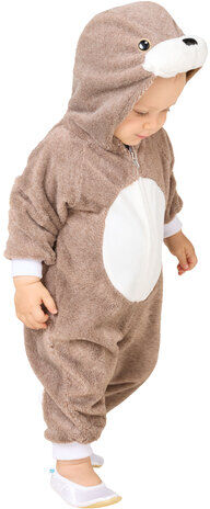 buttinette Kleinkinder-Overall "Otter", braun/weiß