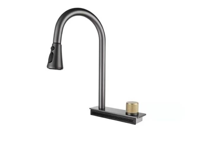 HDZNDH Küchenspüle-Wasserhahn aus Edelstahl mit Wasserfall, DREI Wassermodi, Ersatzhahn