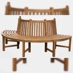 Décoshop26 - 206 cm halbkreisförmige Gartenbank mit Rückenlehne aus massivem Teakholz 10_0008730 10_0008730