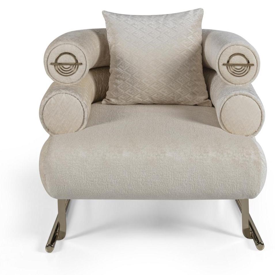 Sessel Weiß Club Lounge Designer Moderne Sessel 1 Sitzer Polster -Qualität