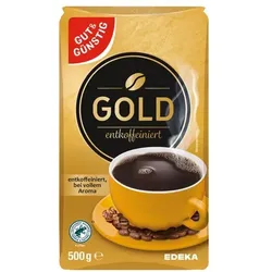 Gut & Günstig Kaffee gemahlen »Gold entfkoffeiniert« 500g braun