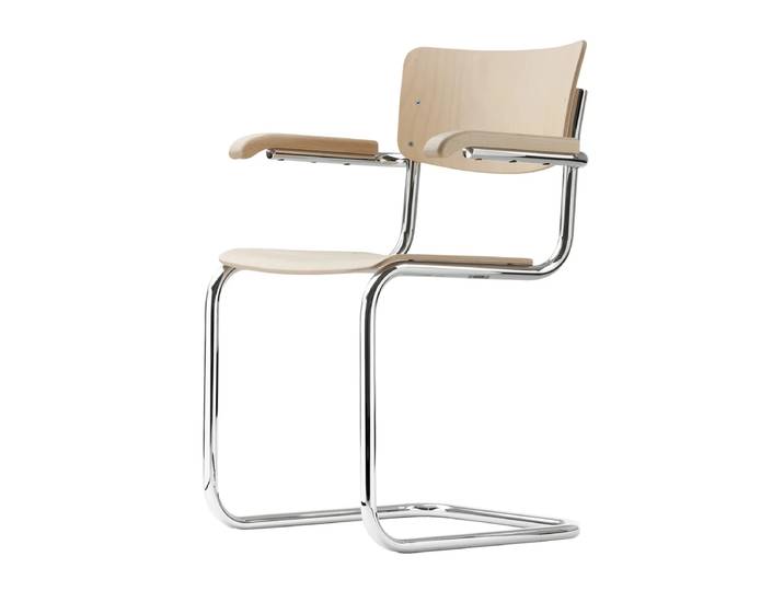 Thonet - S 43 F Stuhl, Chrom / Buche natur (TP 17)