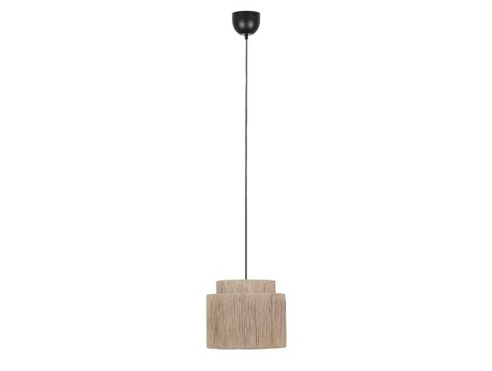 Trio Leuchten Suspension SMILLA 366800136\, Métal Noir mat\, Abat-jour Jute naturel\, excl. 1x E27
