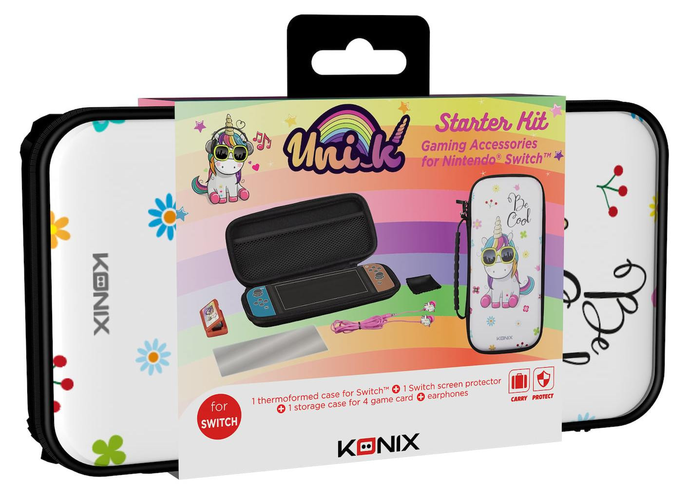 Konix Unik 61881111922 Sada Screenprotector voor Nintendo Switch en Switch OLED, Meerkleurig, 9H
