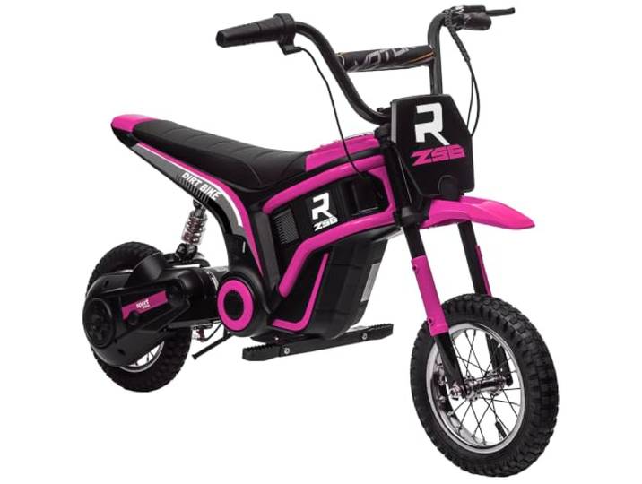 HOMCOM Elektro Motorrad Kinder 24V mit 350W Motor für 8-12 Jahre Rosa