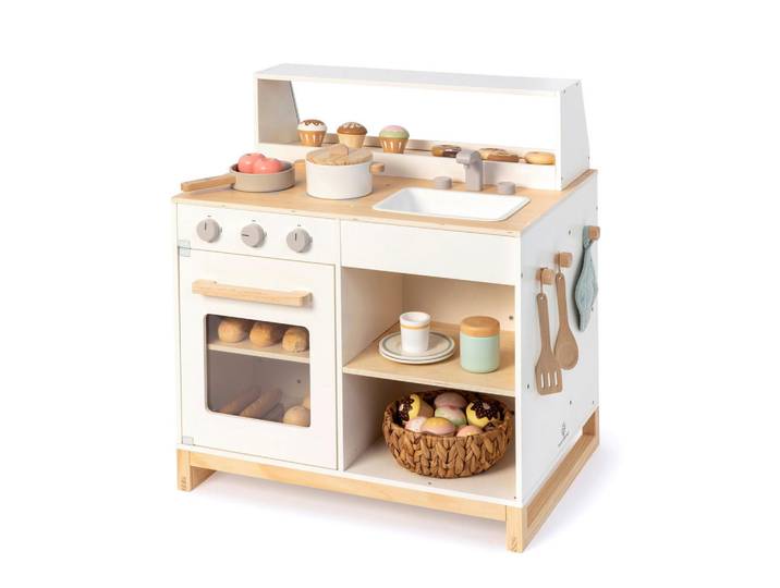 Musterkind Kinderküche Prunus, Natur, Weiß, Holz, 46x67x62 cm, EN 71, CE, FSC 100%, Spielzeug, Kinderspielzeug, Kinderküchen
