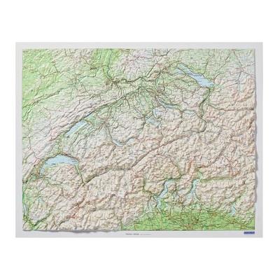 Kümmerly+Frey Relief Karte Schweiz ohne Rahmen 1:500.000, Karte von , Kümmerly+Frey, 978-3-259-01020-4