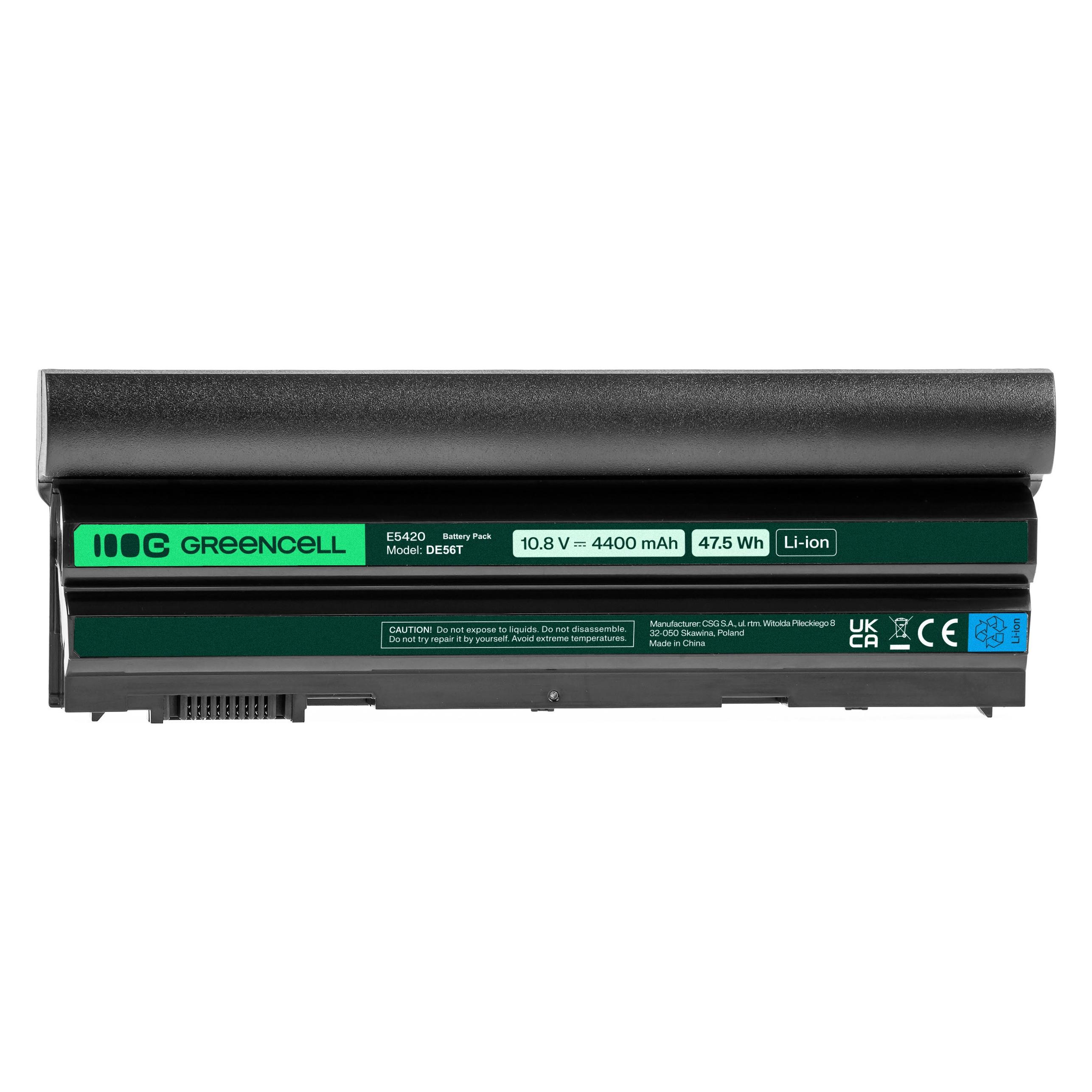 GreenCell DE56T Baterija Žalias Cell for Dell Latitude E5420 E5520 E6420 E6520 1 (9 Zellen, 6600 mAh) (DE56T)