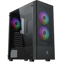 Xigmatek Boitier Moyen Tour ATX Hero II Air 3F RGB (Noir) (ATX, mATX), PC Gehäuse, Schwarz