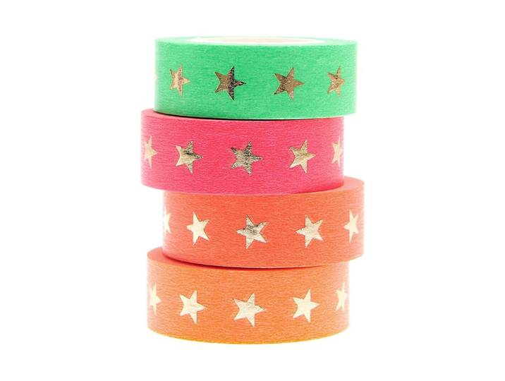 Rico Washi Tape Set Sterne, neon
