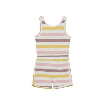 Jumpsuit COLOR KIDS "Jumpsuit COJumpsuit - AOP", Mädchen, Gr. 122, N-Gr, orange (coral blush), Obermaterial: 95% Baumwolle CO. 5% Elasthan EL., Overalls Jumpsuit