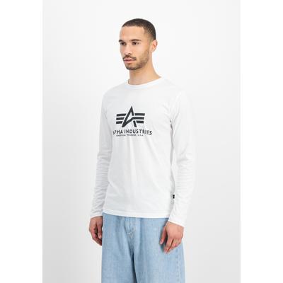 Longsleeve ALPHA INDUSTRIES "Basic BL Longsleeve", Herren, Gr. XS, weiß, Obermaterial: 100% Baumwolle, Shirts