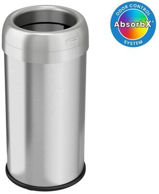 Halo 16 Gallon / 61 Liter Oval Open Top Kitchen Trash Can with Dual Odor Filters