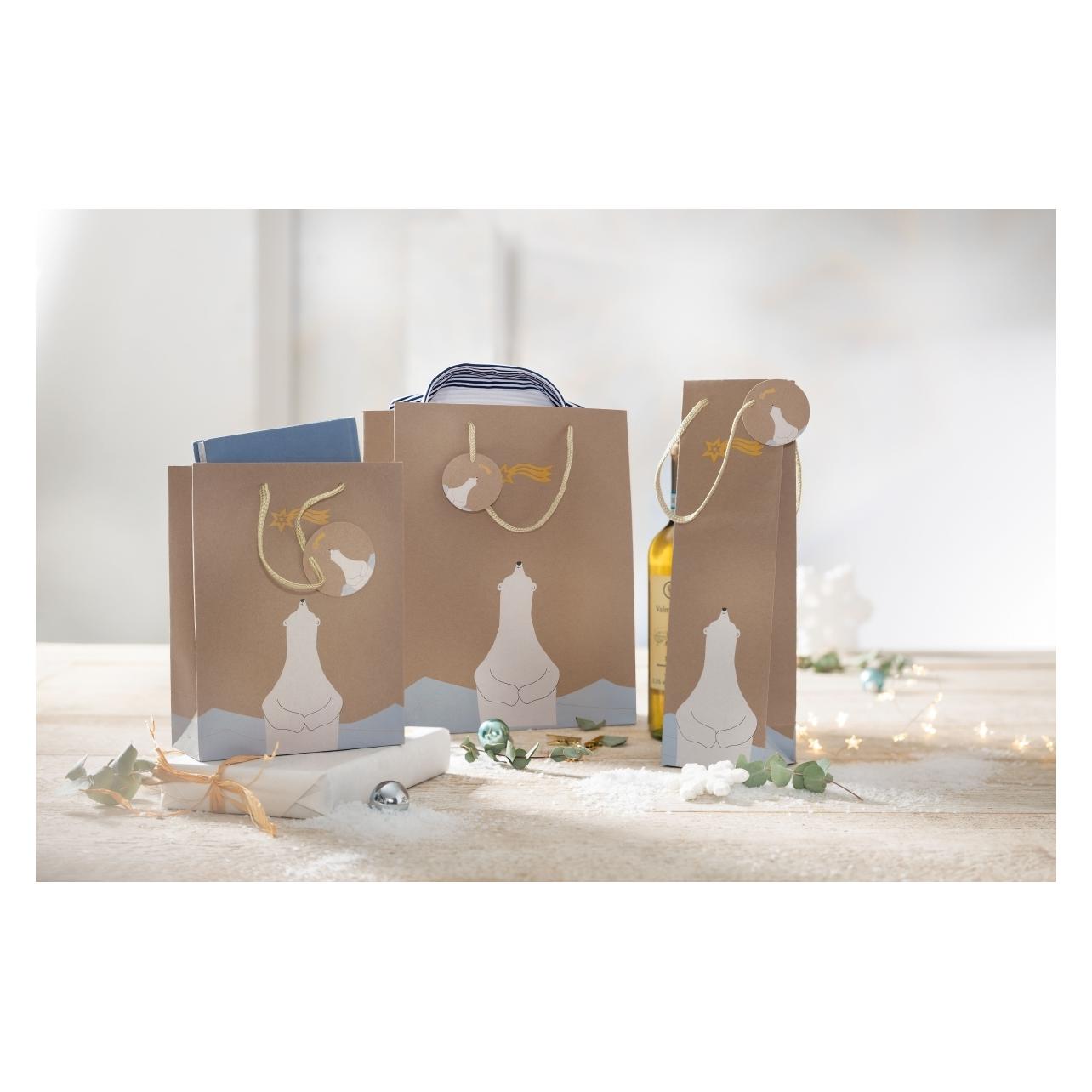 Sigel 5 Geschenktaschen Polar bear with shooting star Motiv 17,0 x 23,0 cm (5x) (GT050)