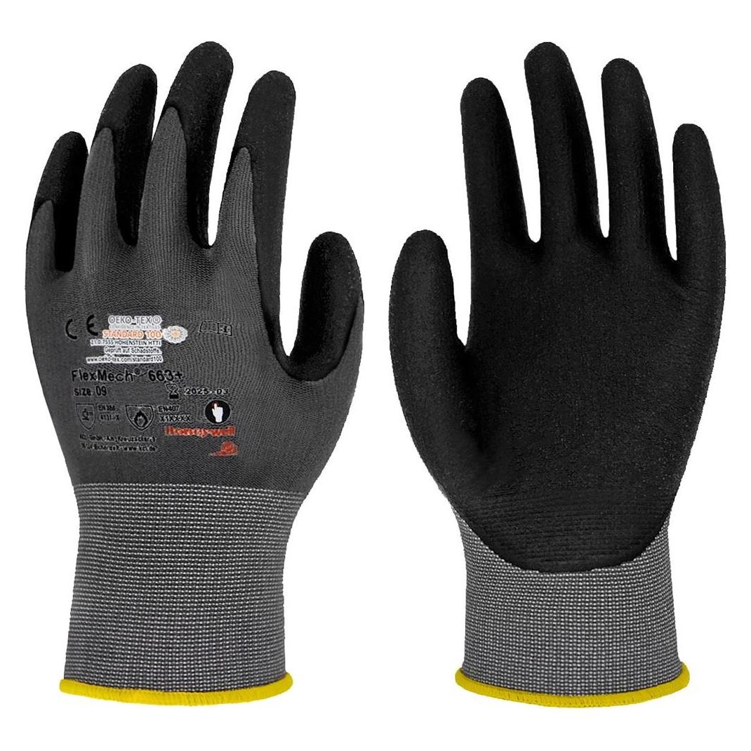 Honeywell Handschuhe FlexMech 663 Grösse 7 grau/schwarz EN 388 PSA-Kategorie II (7) (663/7)