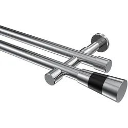 GARDINENSTANGE Prestige Tanara 100 cm, 2-läufig (ohne Ringe), 20 mm Ø Chrom