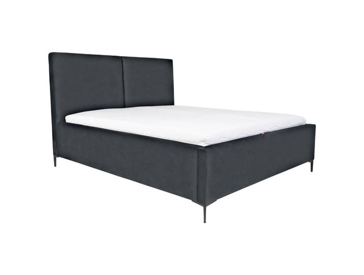 Livetastic Polsterbett, Dunkelgrau, Buche, Sperrholz, 160x200 cm, gepolstertes Kopfteil, in verschiedenen Größen erhältlich, Schlafzimmer, Betten, Polsterbetten